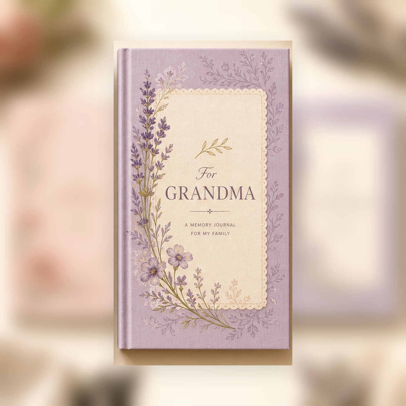 For Grandma memory journal lavender floral cover