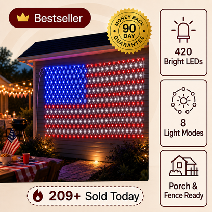 American Flag LED Net Light bestseller hero image