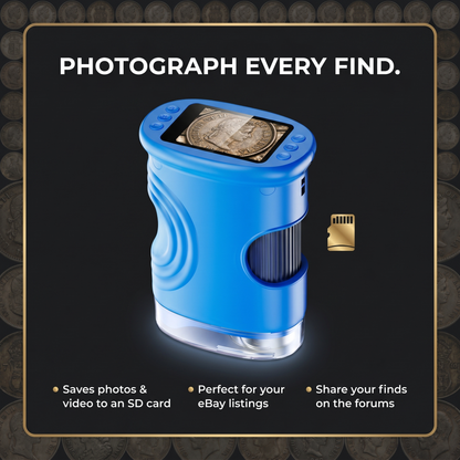 Photograph every find: saves coin photos and video to an SD card