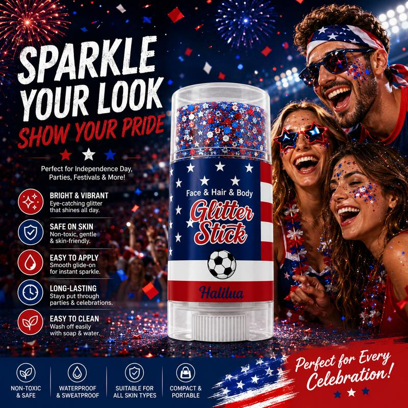 Patriotic glitter stick for pride holidays and celebrations