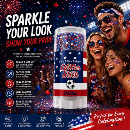 Patriotic glitter stick for pride holidays and celebrations