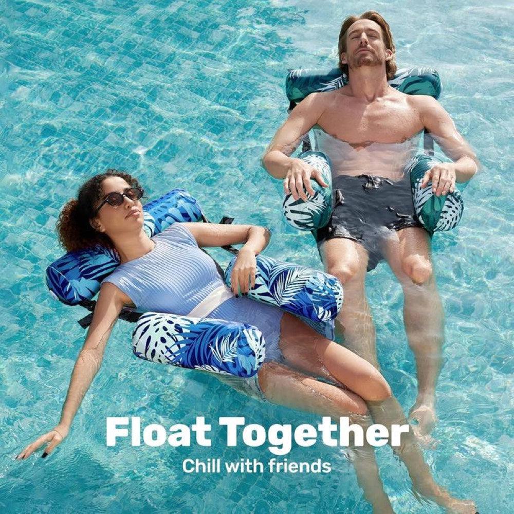 Adjustable pool hammock chair strap and buckle detail