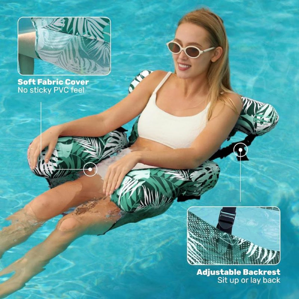 Fabric covered floating pool chair comfort detail