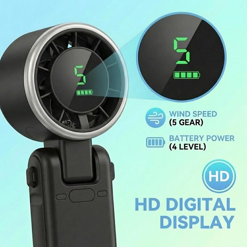 Portable turbo fan LED speed and battery display