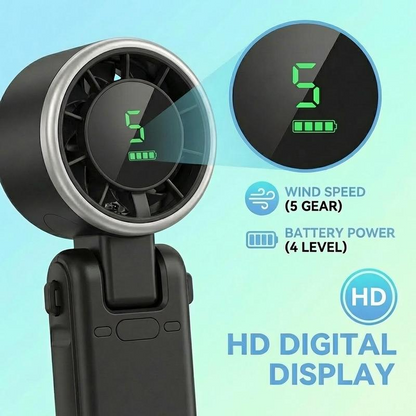 Portable turbo fan LED speed and battery display