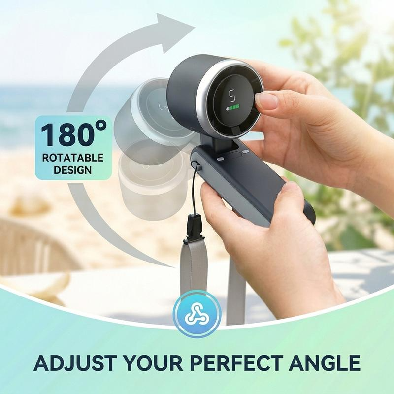 Portable turbo fan adjustable angle hinge