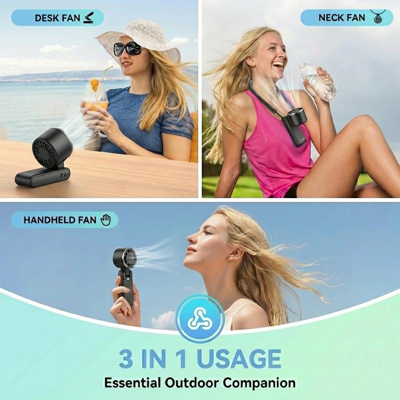 Portable turbo fan desk neck and handheld modes