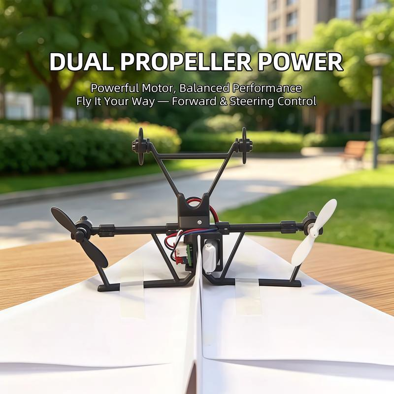 Dual propeller motor frame for paper airplane