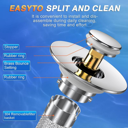 Stainless Steel Anti-Clog Sink Stopper (2-Pack)