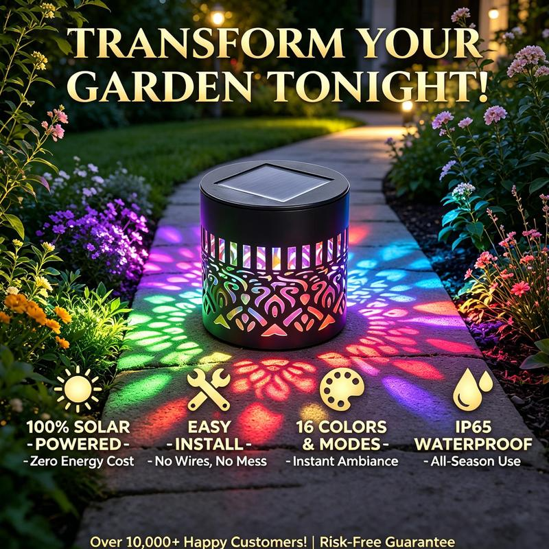 Solar Mandala Wall Light garden projection