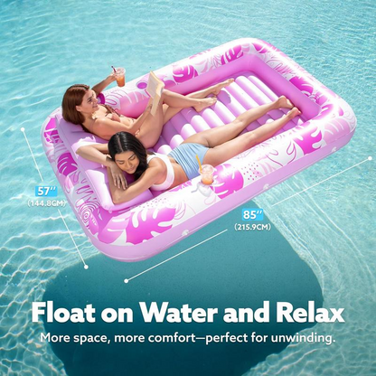Inflatable tanning pool lounge size proof graphic